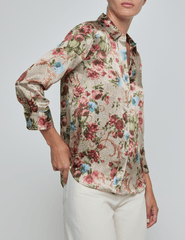 L’AGENCE Dani Three Quarter Sleeve Blouse in Multi Floral Tapestry