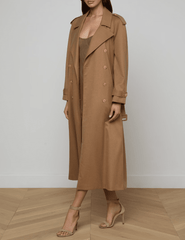 L'AGENCE Brinley Oversized Trench Coat in Dark Macchiato