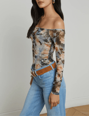 L'Agence Peonie Off Shoulder Bodysuit