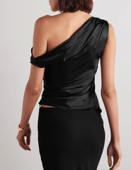 STAUD Phare One Shoulder Draped Top