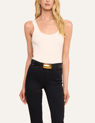L'AGENCE Nica Scoop Neck Bodysuit in Vintage White