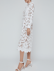 PRE-ORDER-L'Agence Emilio Eyelet Midi Shirt Dress