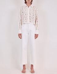 Simkhai Penelope Eyelet Long Sleeve Blouse