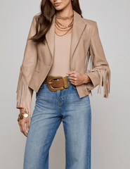 PRE-ORDER- L'Agence Vashti Fringe Leather Blazer