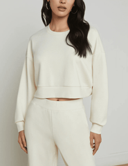 L'Agence Luvia Cropped Crew Neck Sweatshirt