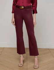 L'Agence - L’AGENCE Kendra Coated Cropped Jeans In Dark Port - Buy Online