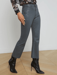 L'Agence Kendra High Rise Cropped Coated Jean