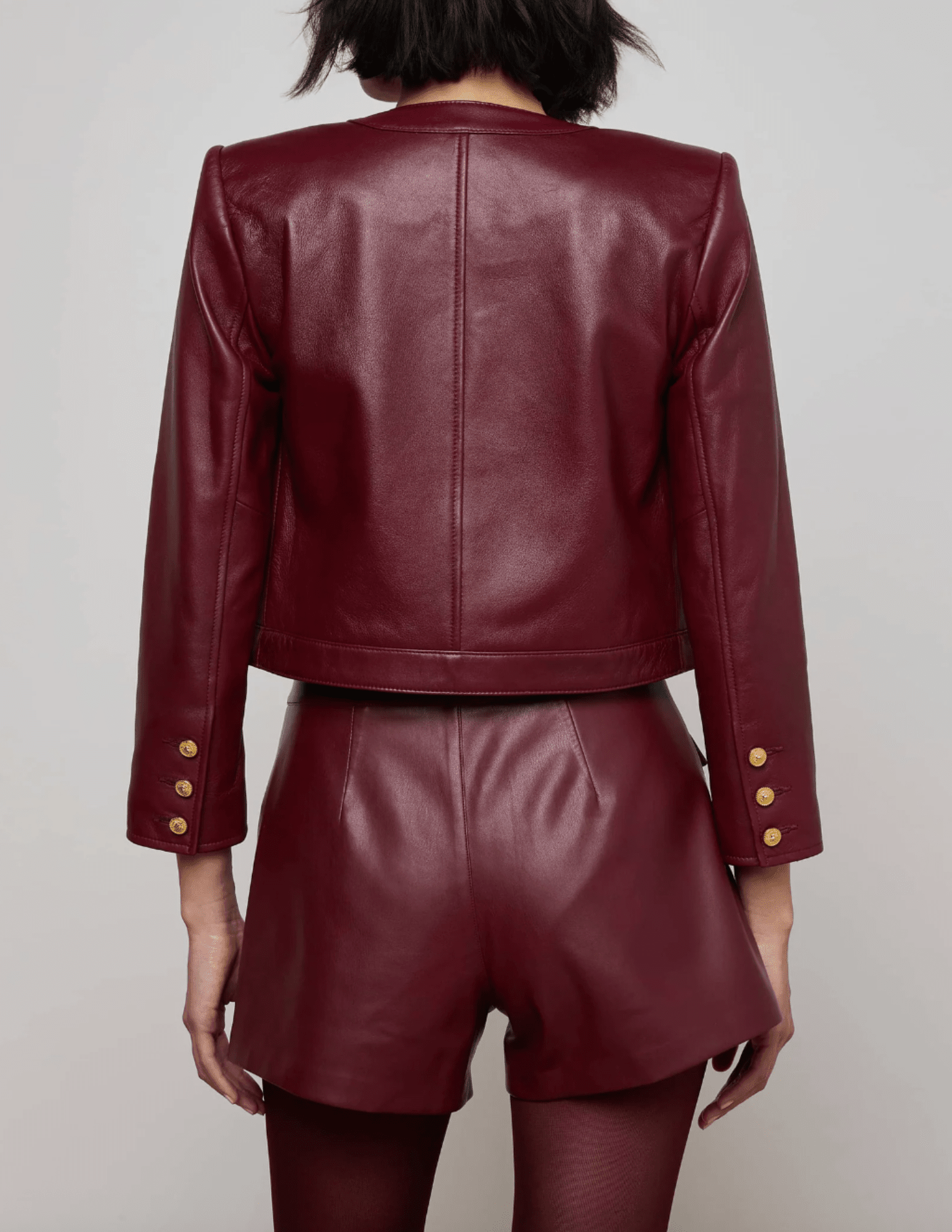 L'Agence - L'AGENCE Deidra Collarless Leather Jacket - Buy Online