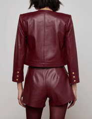 L'Agence - L'AGENCE Deidra Collarless Leather Jacket - Buy Online
