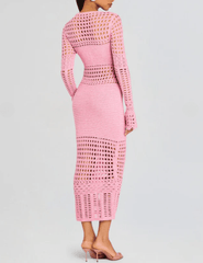 PRE-ORDER-Retrofête Airie Knit Crochet Midi Dress