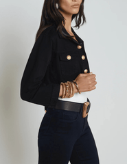 L'Agence Genevie Cropped Denim Jacket