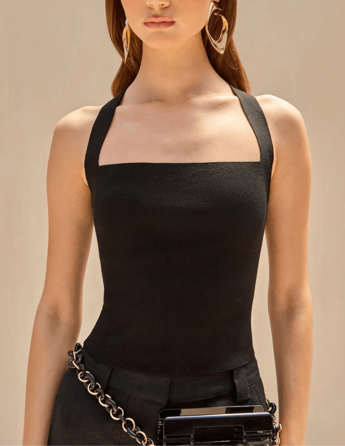 Cult Gaia Crawford Knit Square Knit Top