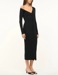 STAUD Craftsman One Shoulder Sweater Dress