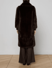PRE-ORDER-L'AGENCE Irisa Faux Fur Coat In Coffee Bean