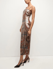 Veronica Beard Leda Strapless Sequin Midi Dress