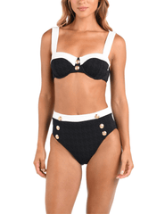 PRE-ORDER-L'Agence Vanessa Color-Block High Waisted Bikini Bottom