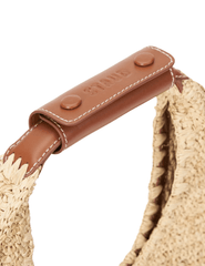 STAUD Moon Raffia Tote Bag