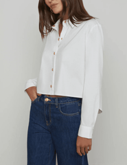 L'Agence Cosette Cropped High Low Blouse