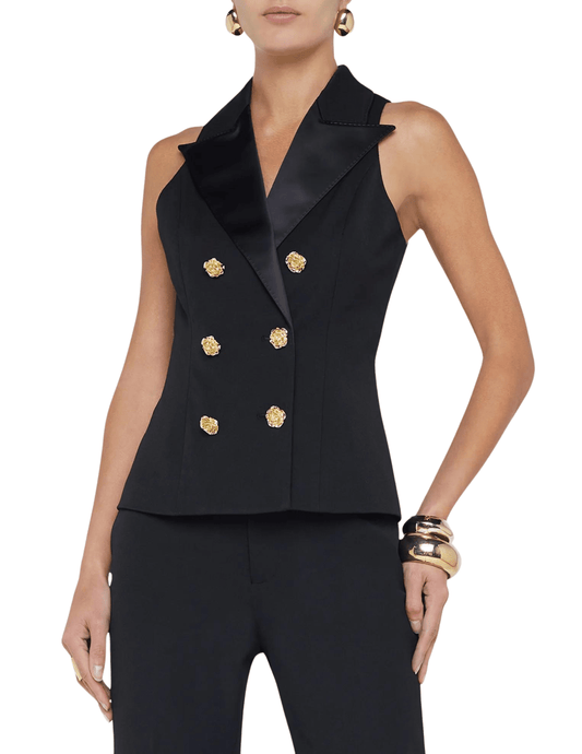 L'Agence Vesper Double-Breasted Tux Vest