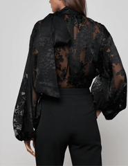L'Agence - PRE-ORDER-L'AGENCE Rhett Oversized Blouse in Black - Buy Online