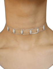 Austin Blaze Double Chain Crystal Choker Necklace