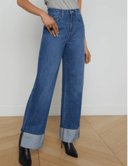 L'Agence Miley High Rise Wide Leg Cuff Jean