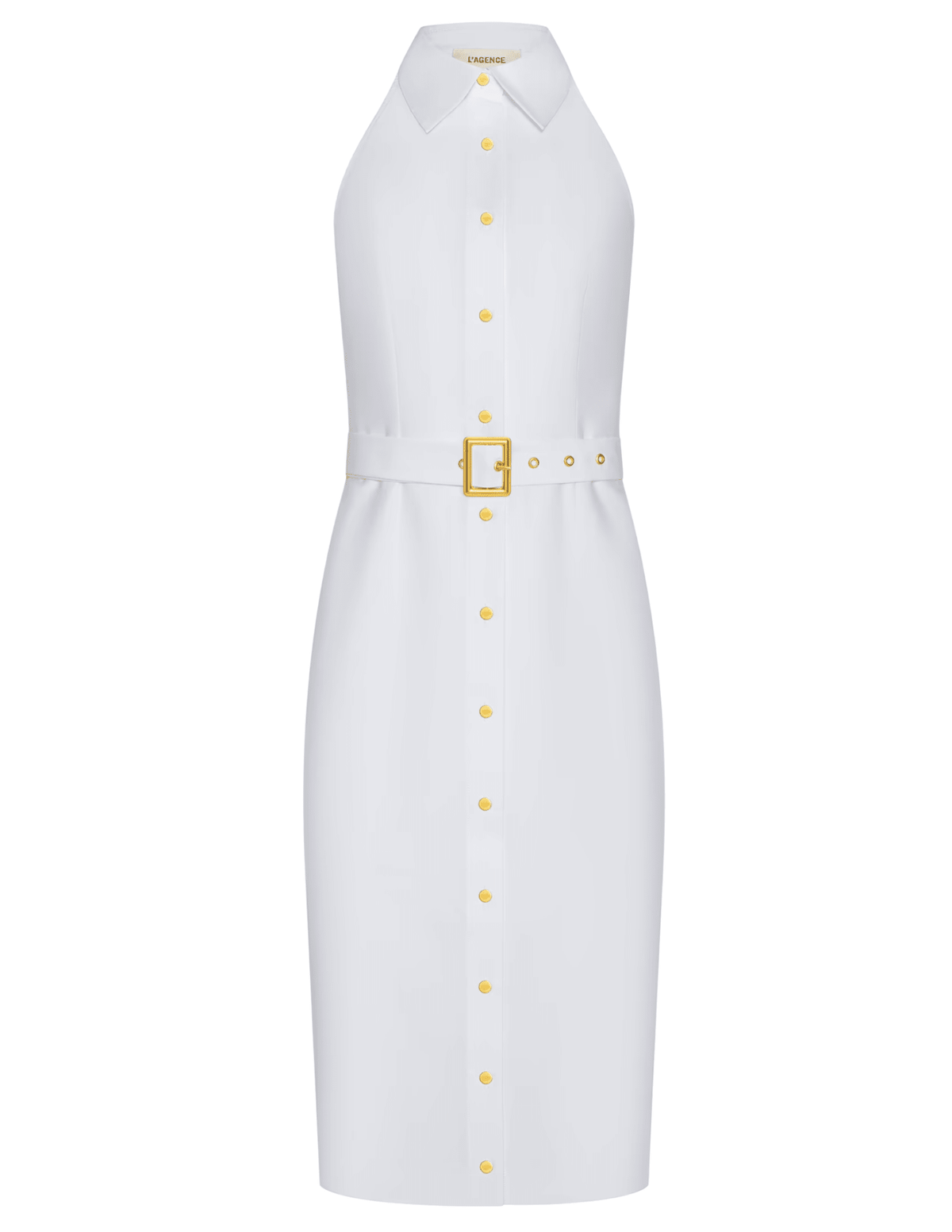 L'Agence - PRE-ORDER-L'AGENCE Lisette Sleeveless Midi Dress in white - Buy Online