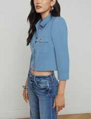 L'Agence Kumi Cropped Fitted Jacket