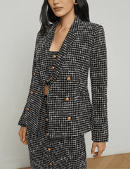 L'Agence Colin Tweed Double Breasted Blazer