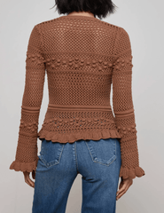 L'Agence - PRE-ORDER-L'AGENCE Kiva Open Stitch Ruffle Cardigan - Buy Online
