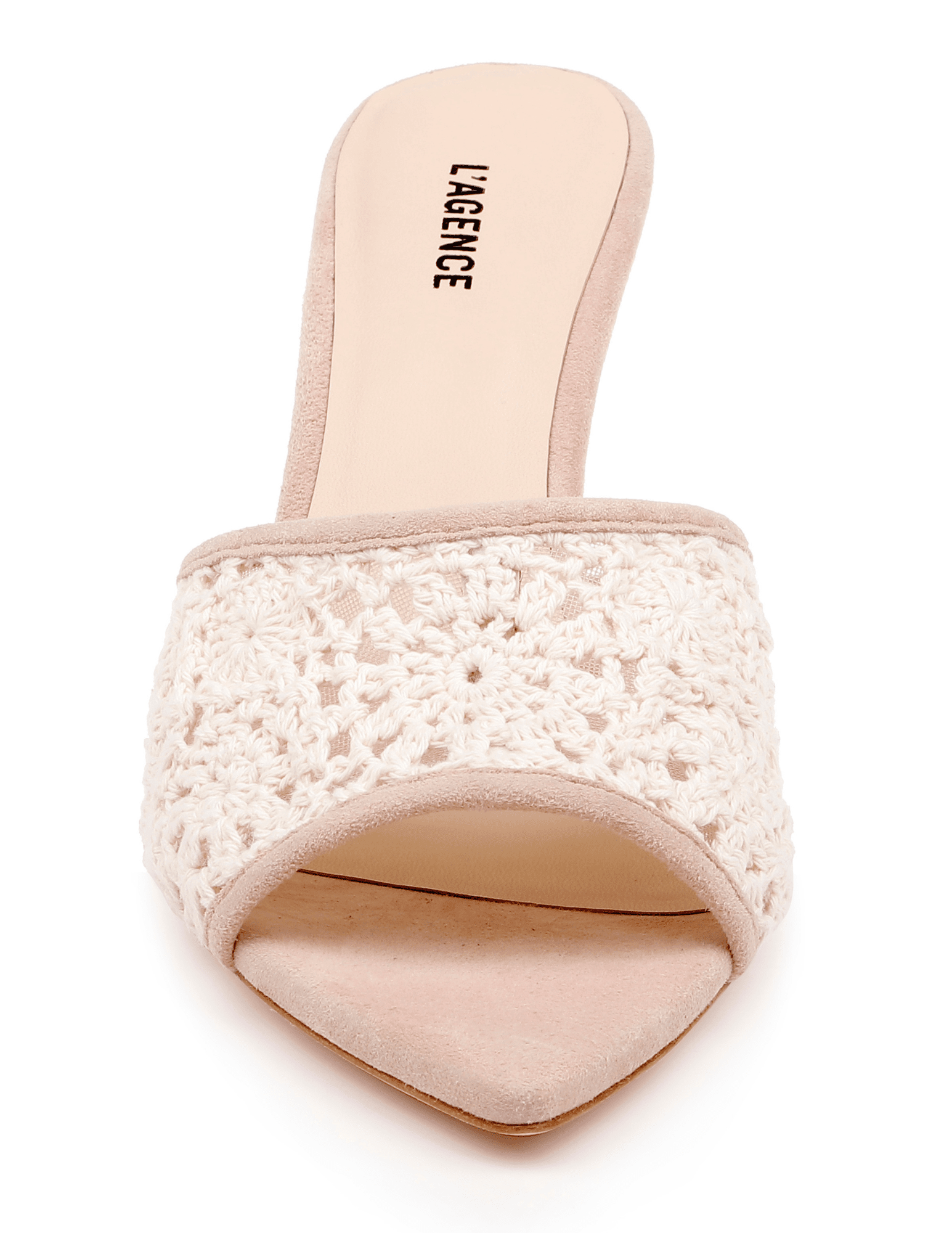 L'Agence Armande Crochet Open Toe Mule Sandal