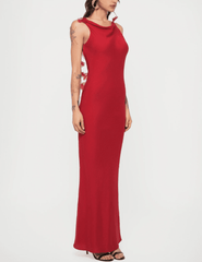 PRE-ORDER-Cult Gaia Nymeria Cowl Satin Gown in Merlot