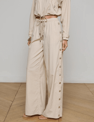 L'Agence Valkyrie Wide Leg Snap Pants