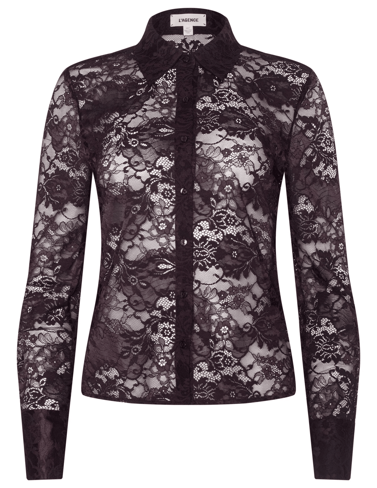 L'Agence - L'AGENCE Maia Lace Blouse in Dark Malbec - Buy Online