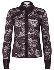 L'Agence - L'AGENCE Maia Lace Blouse in Dark Malbec - Buy Online