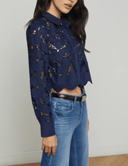 PRE-ORDER-L'Agence Seychelle Lace Cropped Blouse