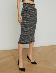 L'Agence Tai Tweed Midi Skirt