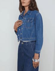 L'Agence Koda Cropped Denim Jacket