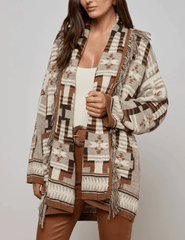 L'Agence - L'AGENCE Jair Jacquard Fringe Cardigan - Buy Online