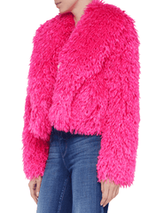 L'Agence Davy Cropped Faux Fur Jacket