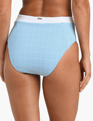 L'Agence - L'AGENCE Jean Color-Block Jean Bikini Bottom in Powder Blue - Buy Online