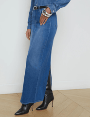 L'Agence Miriam Denim Maxi Skirt