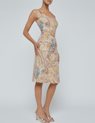 PRE-ORDER-L'Agence Idy Button Front Midi Dress