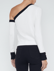 PRE-ORDER-L'Agence Maeva One Shoulder Color-block Pullover Sweater