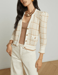 L'Agence Jenni Waffle Stitch Cardigan