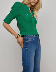 L'AGENCE Delilah Cropped Textured Cardigan