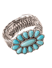 Austin Blaze Turquoise Cluster Wrap Cuff Bracelet