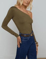 L'Agence Hattie Off-Shoulder Long Sleeve Top