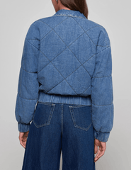 L'AGENCE Ryah Washed Denim Bomber Jacket