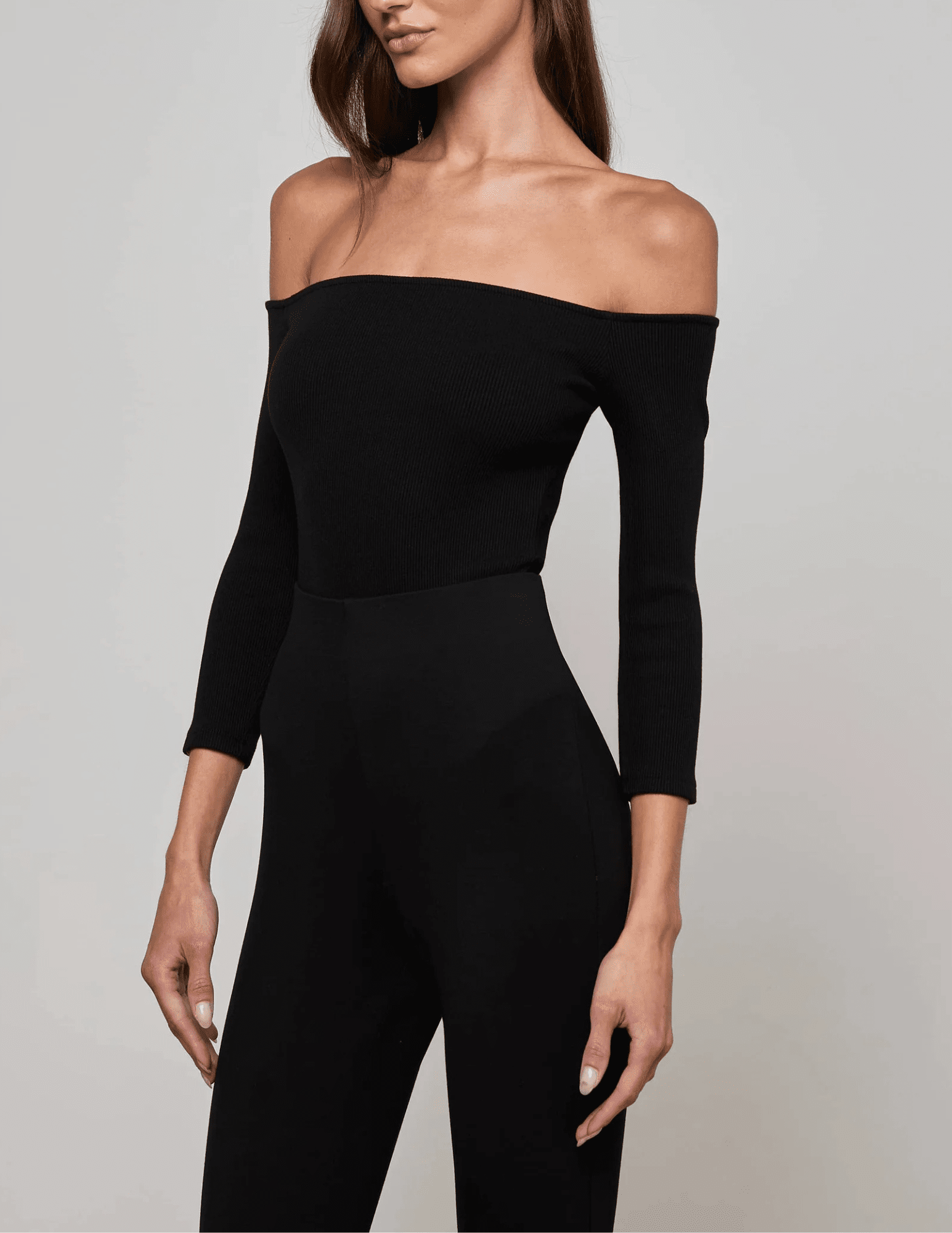 L'Agence - L'AGENCE Evelyn Off Shoulder Bodysuit in Black - Buy Online